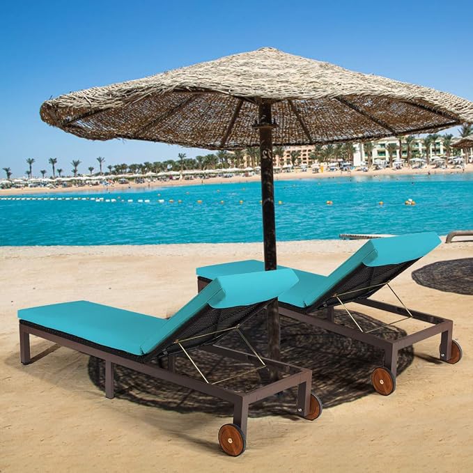 Tangkula Patio Chaise Lounge Chair, Outdoor Rattan Lounger Recliner Chair - Image 5