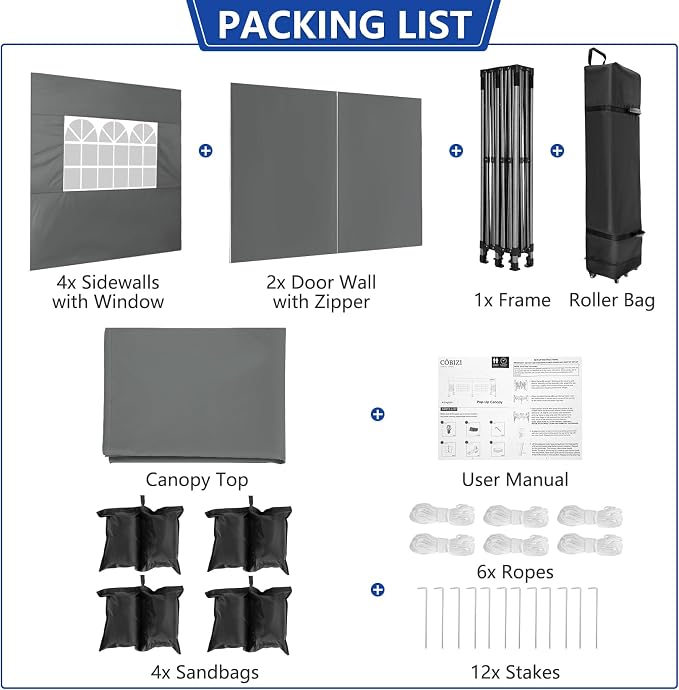 COBIZI 10x20 Heavy Duty Pop Up Canopy Tent - Image 9
