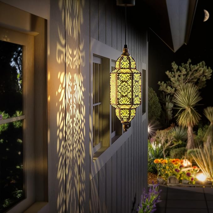 Twinkya 2 Pack Hanging Solar Lights Outdoor Garden Decorative Solar Lantern - Image 6