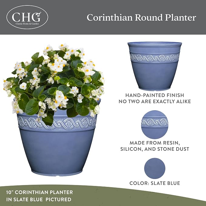 Classic Home and Garden Corinthian Round Planter - Image 2