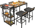 ONBRILL 5-Piece Outdoor Patio Bar Set, Outdoor Bar Table and Chairs Set by ONBRILL
