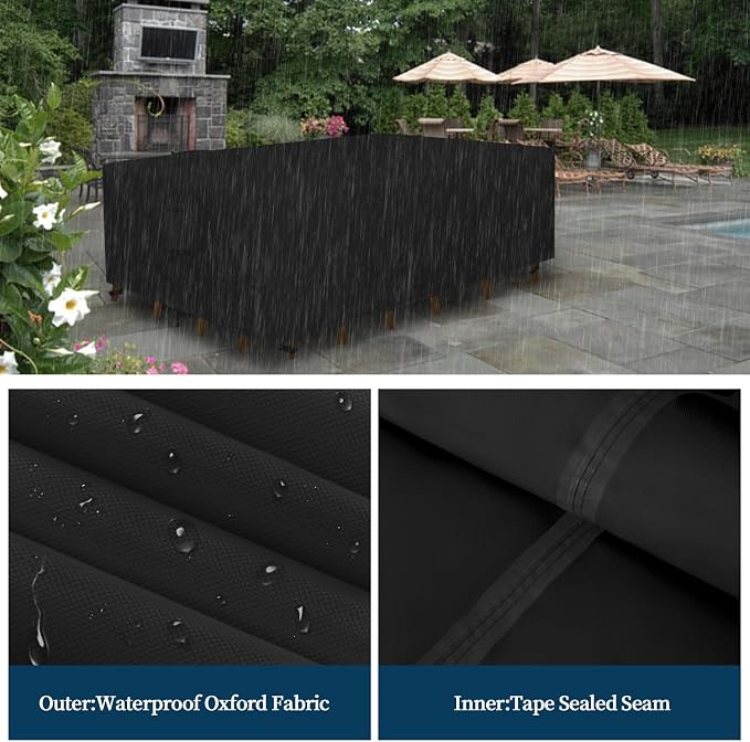Easy-Going Square Patio Furniture Cover Waterproof Outdoor Dining Table and - Image 4