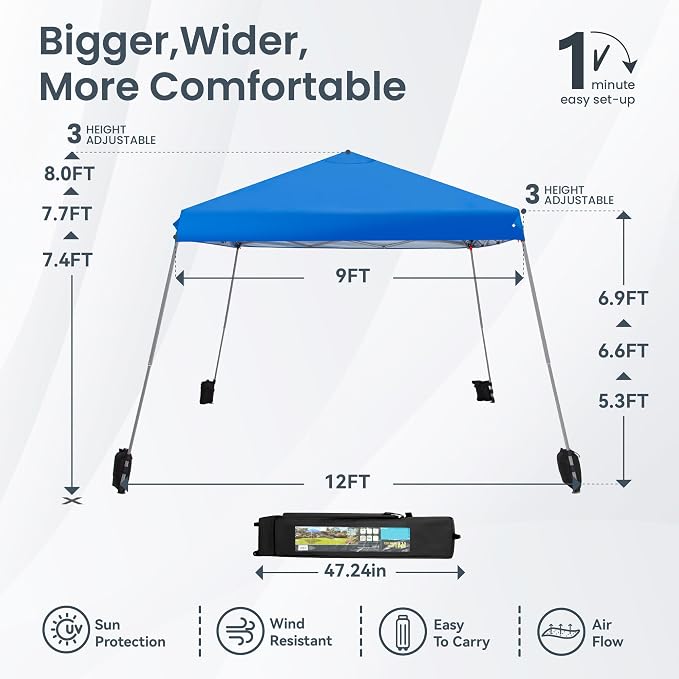 PHI VILLA 12x12 Slant Leg UV Block Sun Shade Canopy - Image 6