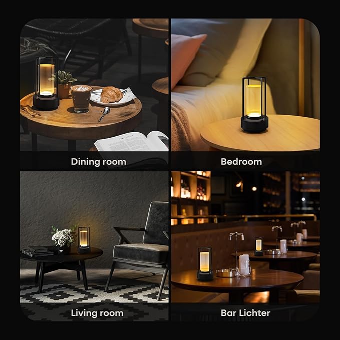 Portable Metal Table Lamp for Indoor/Outdoor, Rechargeable Cordless LED Lamp - Image 4