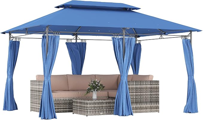 Outsunny 10' x 13' Patio Gazebo, Double Roof Outdoor Gazebo Canopy Shelter by Outsunny