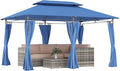 Outsunny 10' x 13' Patio Gazebo, Double Roof Outdoor Gazebo Canopy Shelter by Outsunny