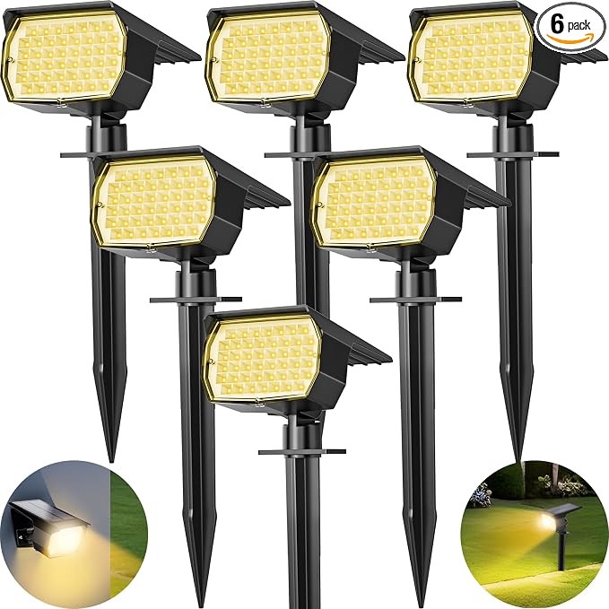 Solar Spot Lights Outdoor 6 Pack, Solar Landscape Spotlights Waterproof by TadyrealSolarLights