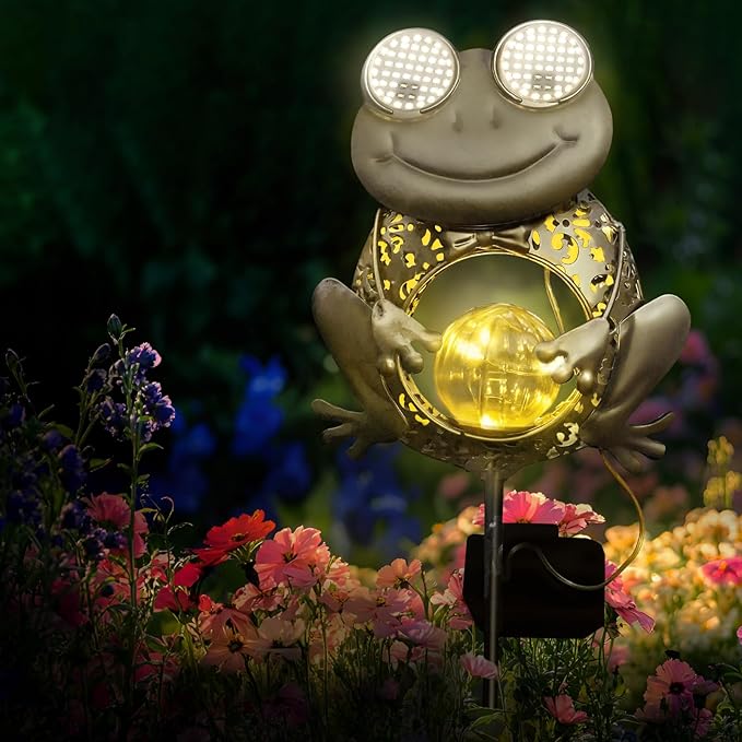Solar Lights Outdoor Decor, Solar Frog Yard Decorations Outdoor, Garden by Unknown