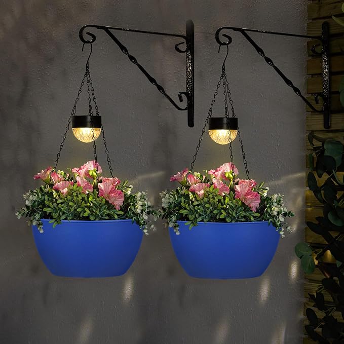BAYN 2 Packs Solar Hanging Basket Planters - Image 6