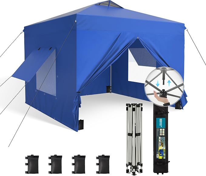 Sophia & William Canopy Tent Pop Up 10x10 ft One Person Push Set Up Canopies by SophiaWilliam