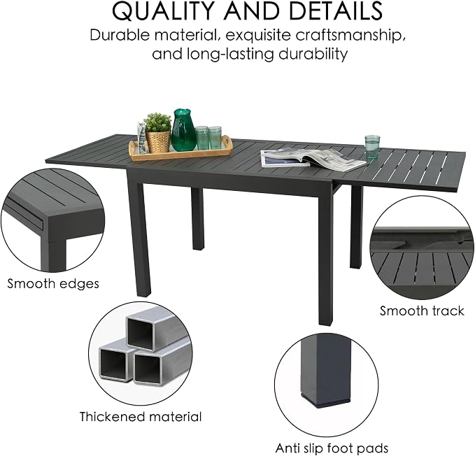 Kozyard Villa Expandable Patio Dining Table - Image 6