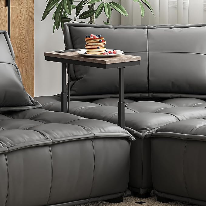 TUTOTAK End Table with Charging Station, Side Table, Tall Couch Table, Sofa - Image 5