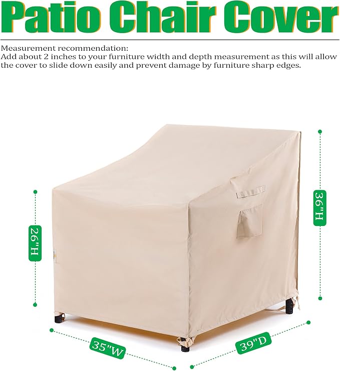 F&J Outdoors Waterproof UV Resistant Patio Deep Seat Lounge Chair Dining Chair - Image 2