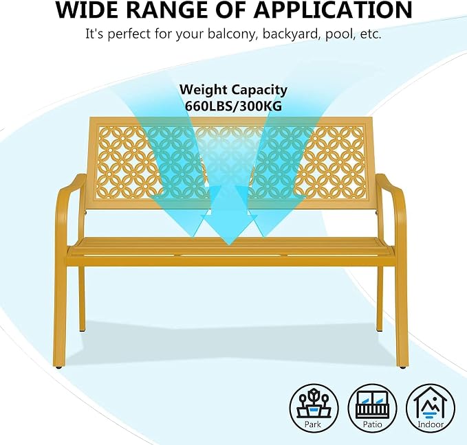 Grand patio 50" Outdoor Bench Garden Bench - Image 7