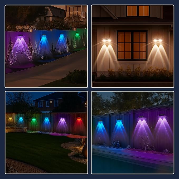 Solar Fence Lights Outdoor 8 Pack – IP65 Waterproof Wireless Solar Deck Lights - Image 7