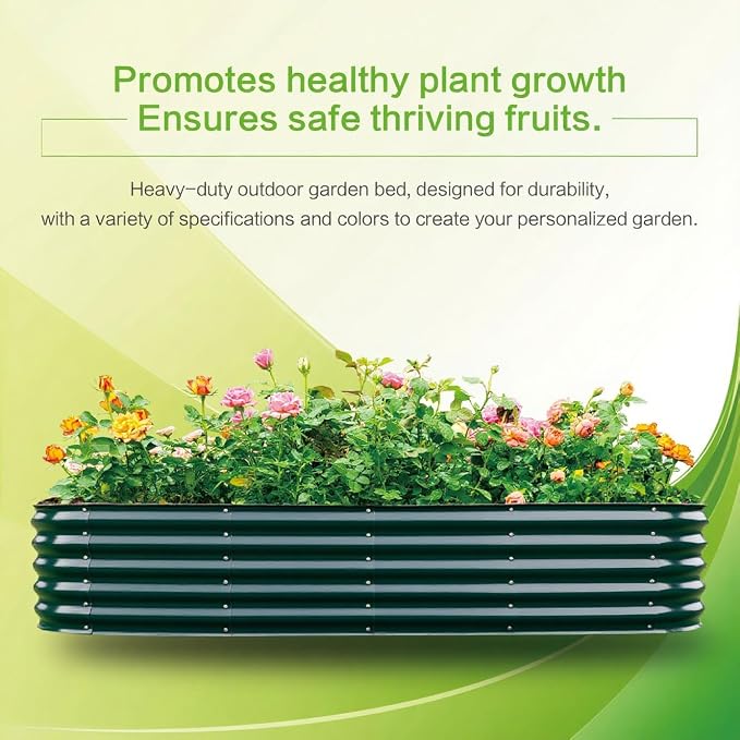 Gardmax Galvanized Raised Garden Bed, Lightweight Planter Boxes Outdoor - Image 5