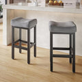 29 Inch Bar Height Bar Stools Set of 2, Backless Bonded Leather Bar Height by Raynesys
