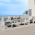 Aluminum Outdoor Patio Furniture Set, 4 Piece Oversized Patio Conversation Sets by Oasbira