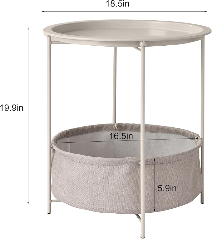 VECELO Round Side/End Table - Image 3