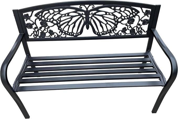Hi-Line Gift Ltd 50" Outdoor Metal Garden Bench - Image 5