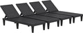 JUMMICO Patio Chaise Lounge Chair Set of 4 Outdoor PE Waterproof Adjustable by JUMMICO