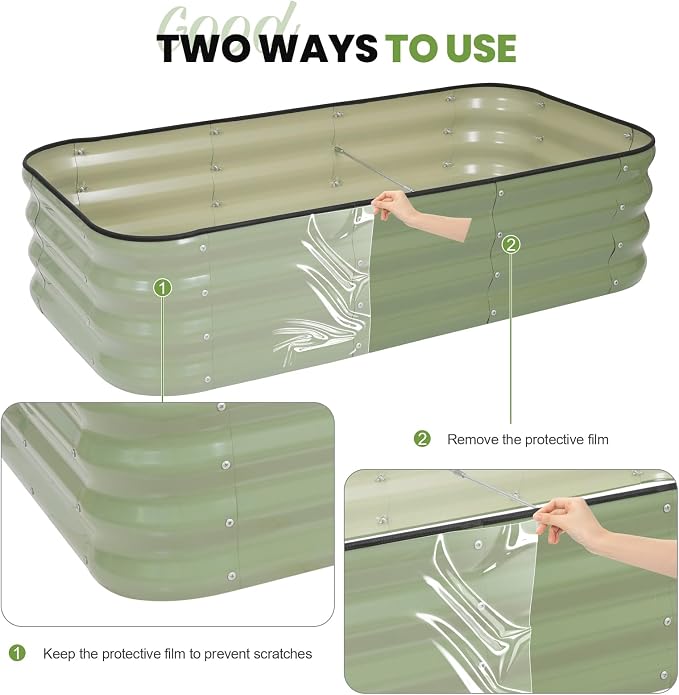 2Pcs 3-in-1 Adjustable Raised Garden Bed Kit | Galvanized Planter Boxes - Image 8
