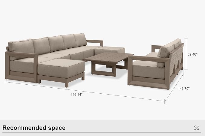PURPLE LEAF Patio Furniture Set Enclosed Outdoor Couch - Image 9