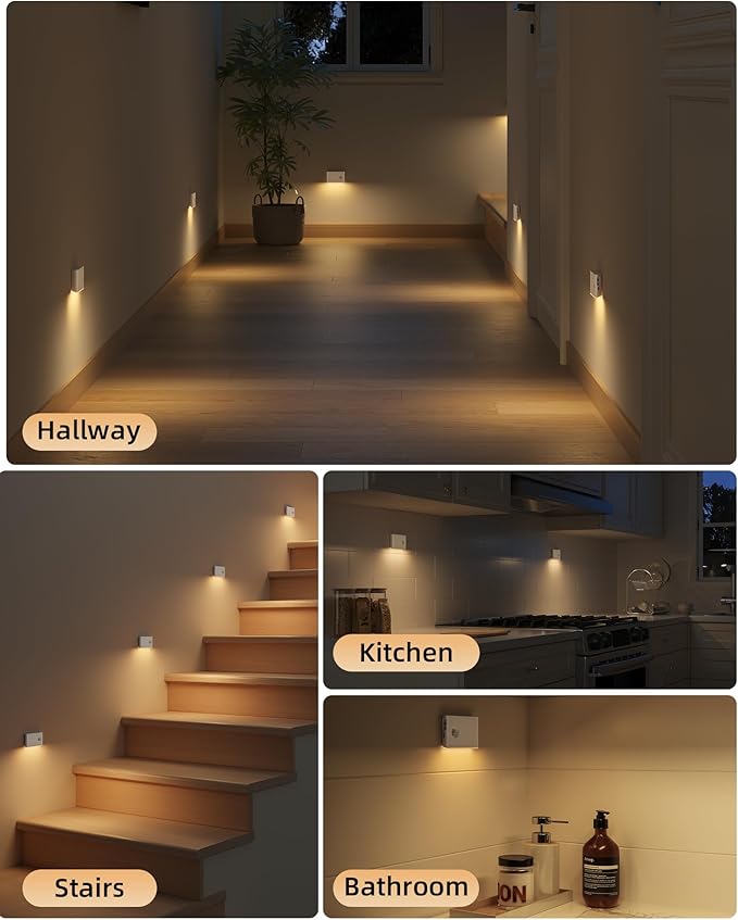 EZVALO 6 Pack Motion Sensor Night Lights, Sync LED Stair Lights Indoor - Image 5