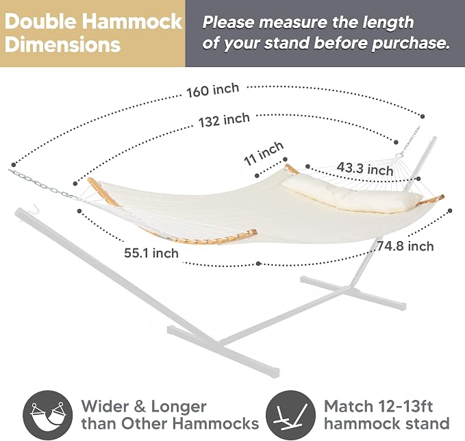 SUNCREAT Hammocks for Outside Hanging Tree Hammock for Outdoor, Large - Image 3