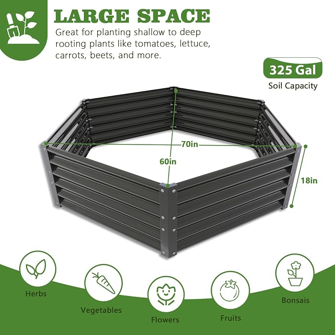 A ANLEOLIFE 33-Pack Deep Root Galvanized Raised Garden Beds Outdoor - Image 5