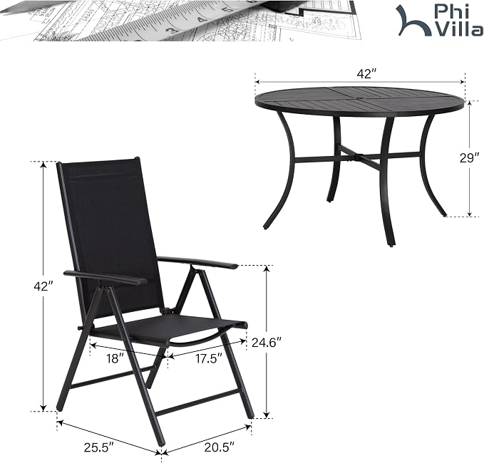 PHI VILLA Outdoor Patio Dining Set - Image 7