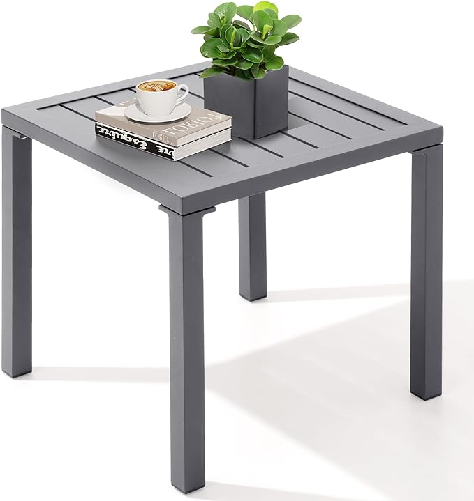 Crestlive Products Aluminum Outdoor Side Table, Pool Lounge Chair Side Table by CrestliveProducts