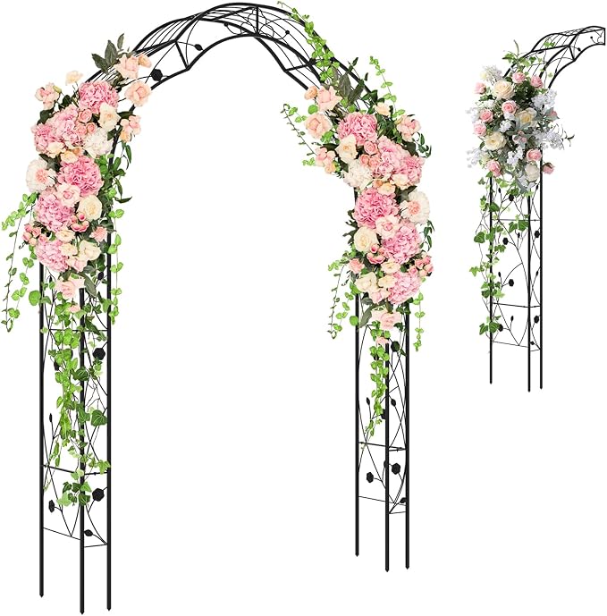 IRONMAX Garden Arch, Heavy Duty Galvanized Steel Arbor w/ 7 Sizes & Metal by IRONMAX