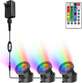 RGB Pond Lights with Timer, LED Underwater Submersible Colorful Landscape by CREPOW
