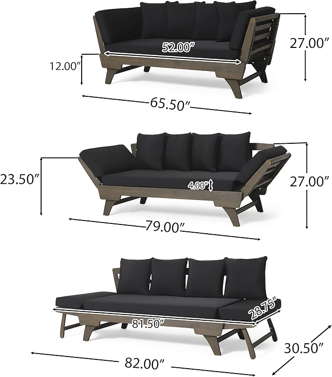 Merax Outdoor Patio Daybed Sofa, 3-Seat Sofa - Image 10
