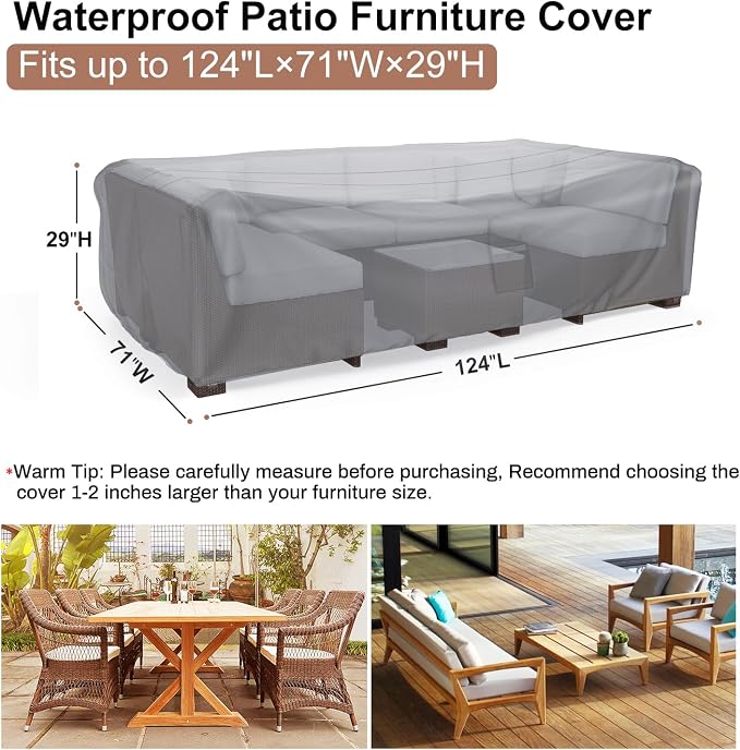 Mrrihand Heavy Duty Patio Furniture Covers, Outdoor Furniture Covers Waterproof - Image 2