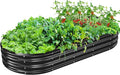 Oval Galvanized Planter Box, Metal Raised Garden Bed by TBMLC