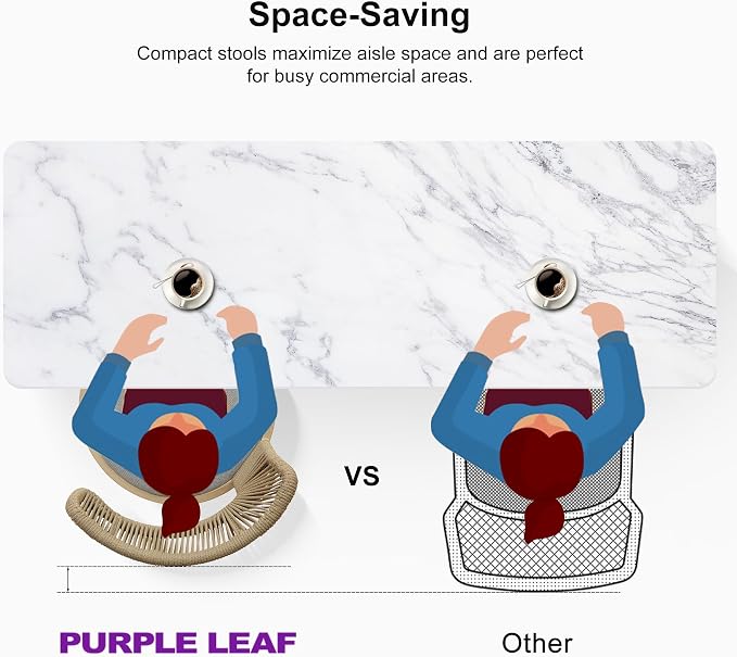 PURPLE LEAF Outdoor Swivel Counter Height Bar Stools Set of 2 Metal Modern - Image 9