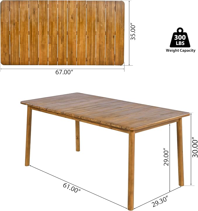Christopher Knight Home Kclent Patio Acacia Wood Dining Set - Image 5