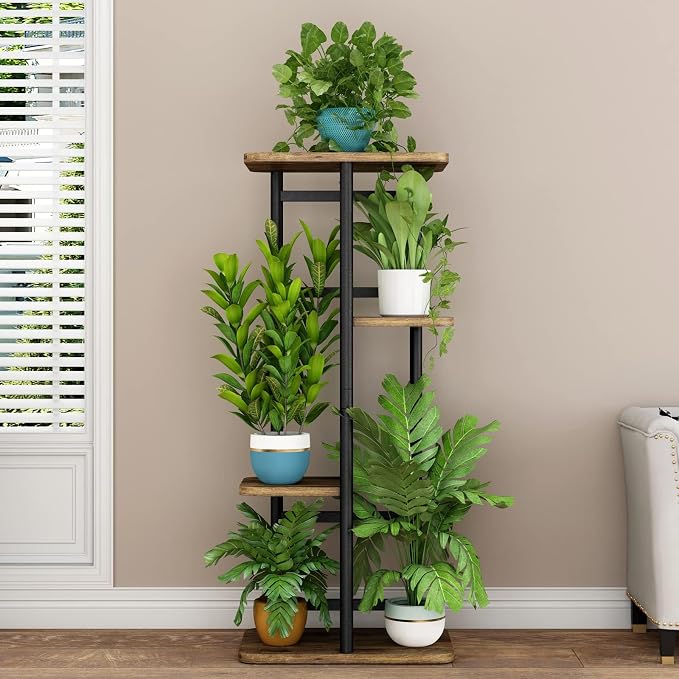LINZINAR Plant Stand Indoor 4 Tier 5 Potted Multiple Plant Shelf Stands - Image 2
