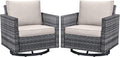 Belord Wicker Chairs Outdoor Bistro Set Oversize Patio Swivel Rocker, Rattan by Belord