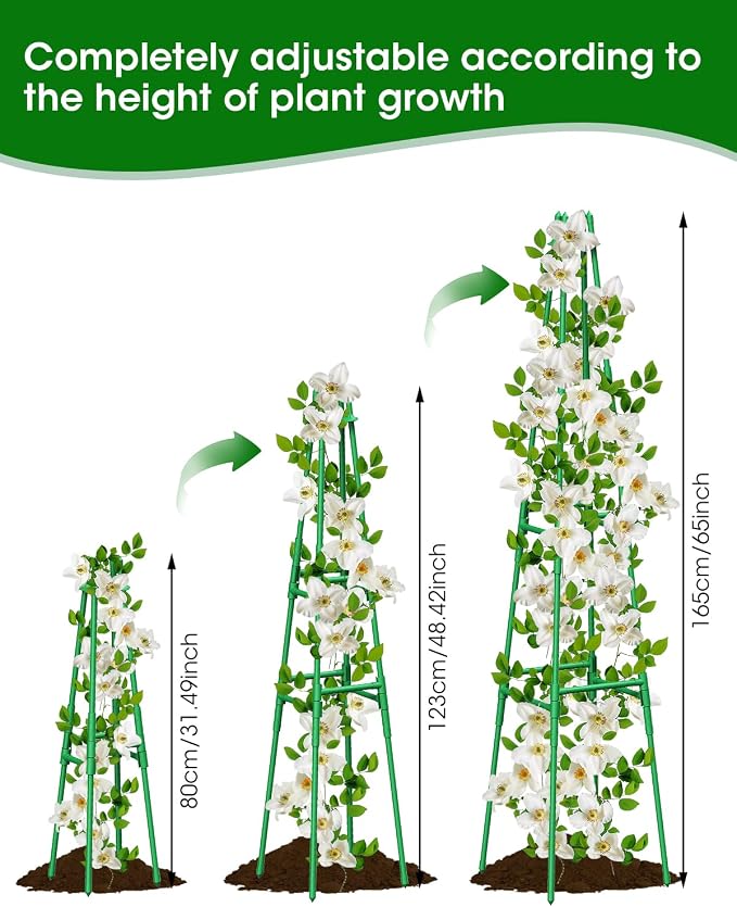 4 Pack Garden Trellis for Climbing Plants Outdoor, 6FT Plant Trellis Support - Image 3