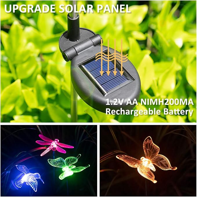SOLPEX Solar Garden Lights, 3 Pack Solar Butterfly Lights Yard Decorations - Image 5