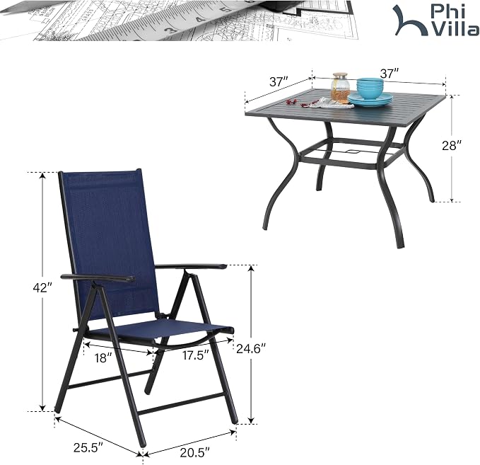 PHI VILLA Outdoor Dining Set for 4 - Image 7