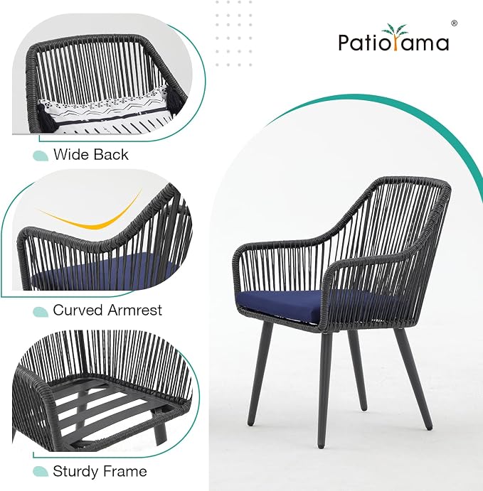 Patiorama 5-Piece Patio Dining Set, Outdoor Dining Table Chair Set, All-Weather - Image 7