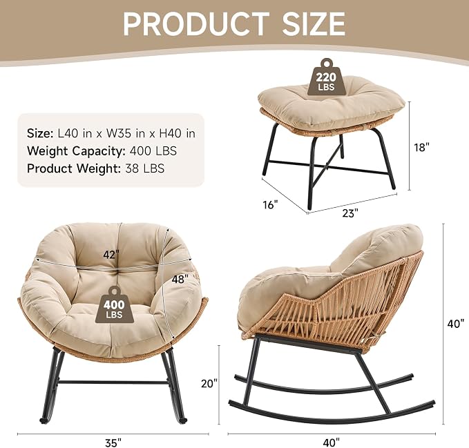 ONBRILL Papasan Rocking Chair - Image 2