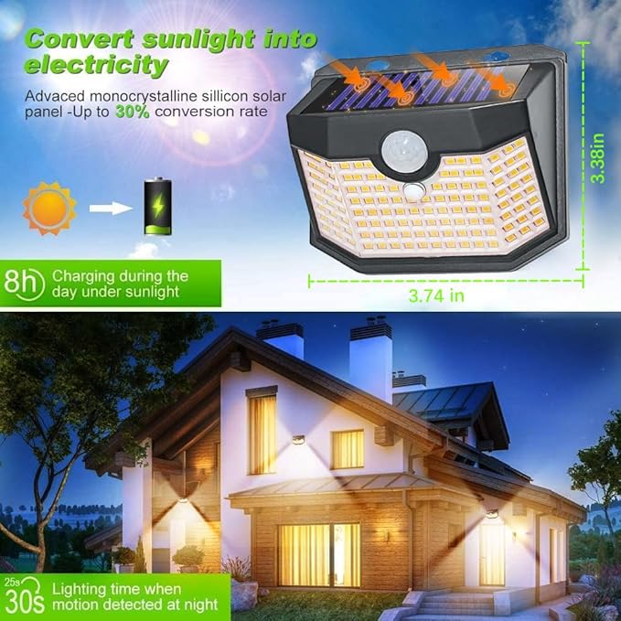 HMCITY 120 LED Outdoor Solar Lights- - Image 4