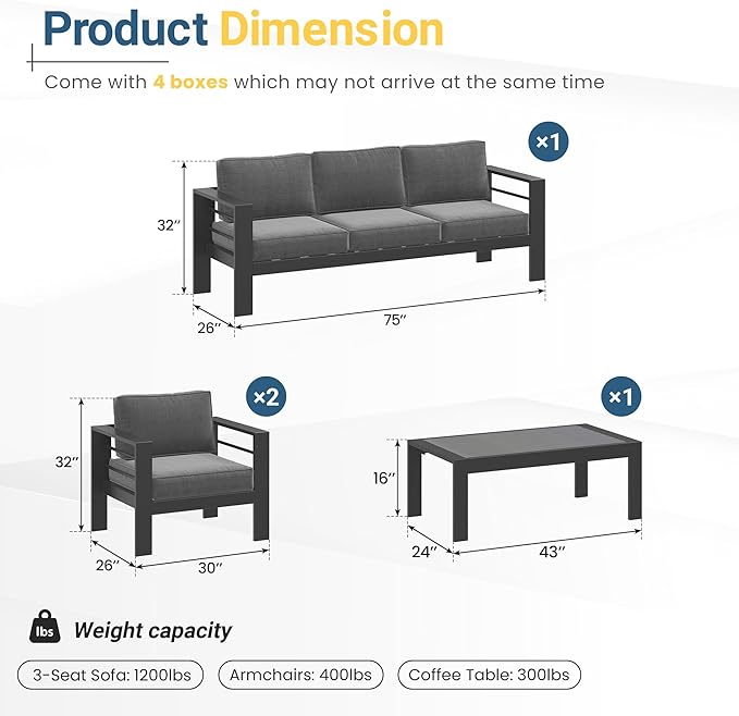 Solaste Aluminum Patio Furniture Set - Image 2