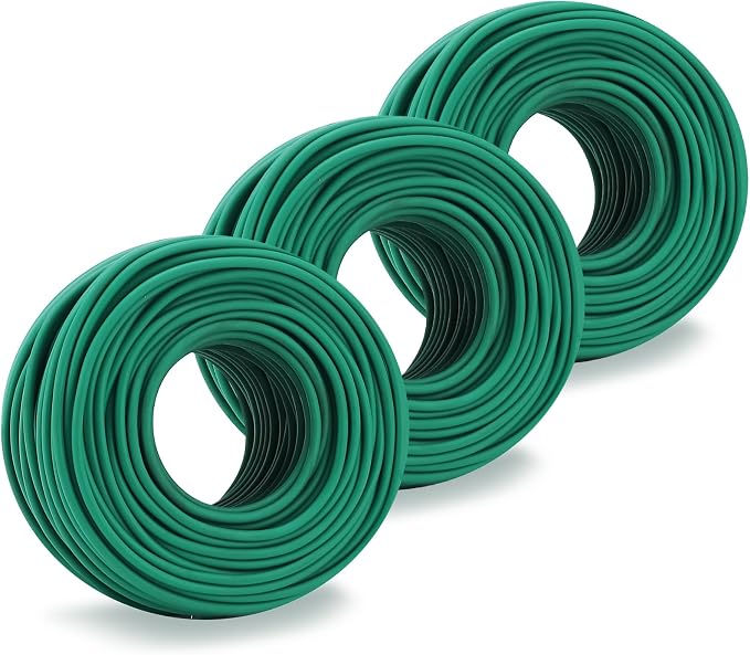 YDSL 100 Feet Soft Tie for Plants, 3 Pack Green Twist Garden Ties Gardening by YDSL