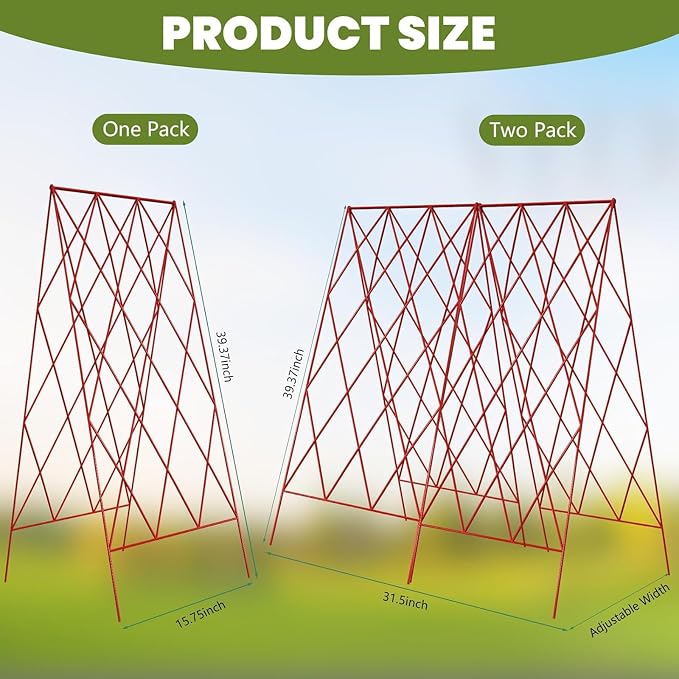 Cucumber Trellis 2 Pack, Foldable A-Frame Garden Trellis - Image 6